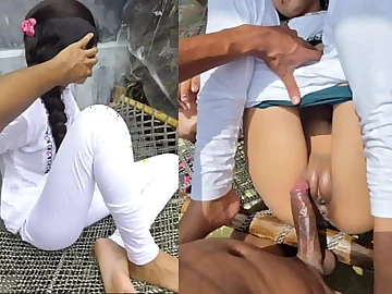 A Desi hottie nigh a transparent Indian arse gets insane in risky outdoor hook-up nigh a nasty boy