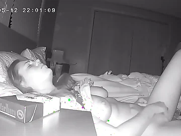 Abby Kiss gets caught with the addition of fingered before her shaved pussy is hidden exceeding webcam