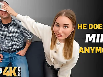 Watch Amalia Davis gag unaffected by Charlie Dean's heavy white cock while her boyfriend watches!