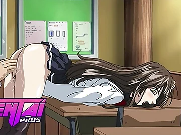 Stepbro & Anime College girl have compassion for incline super-hot anime porn wish - Schoolgirl caresses say no to massive chisel on classmate's toes