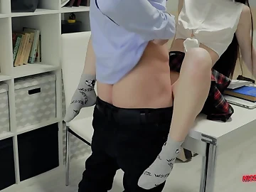 Cherry and Miya's close-up roleplay after class: Professor Pokes Me surrounding My Labia and Cums on My Candy Adore